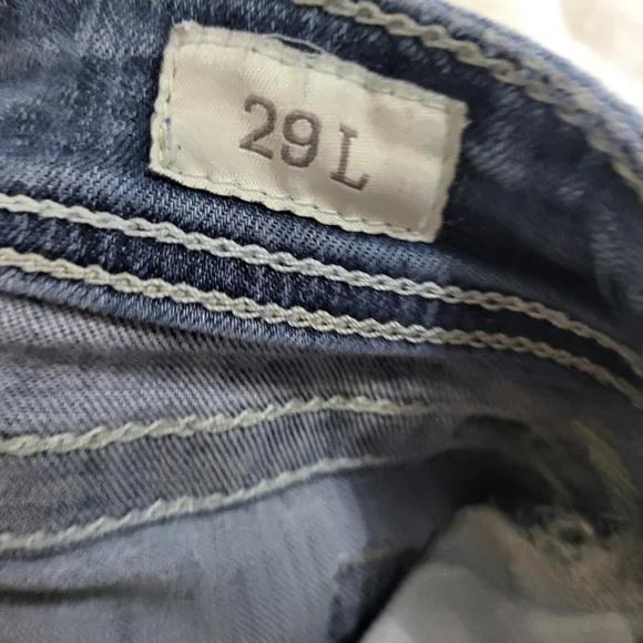 🌿BKE Women's 29L ( 29x33.5) Medium Wash Stella Boot Stretch Distressed Jeans - Picture 7 of 16